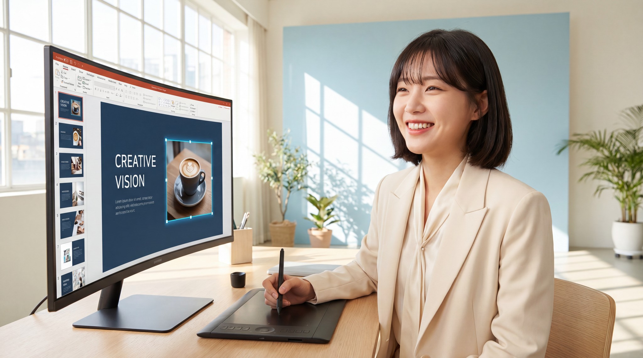 PPTX 정밀 수정 — 큰 화면에서 슬라이드 한 장면을 정밀하게 수정